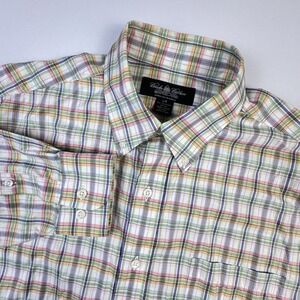Brooks Brothers Shirt Mens Large Country Club Made In USA Check‎ Egyptian Cotton